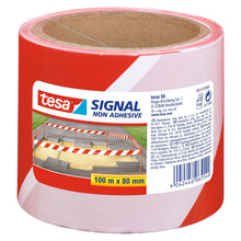 tesa 58137PE Signal liimaton sulunauha, 100 m x 80 mm, punavalkoinen