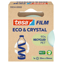tesafilm Eco & Crystal, läpinäkyvä, ripustettavassa taitettavassa laatikossa, 33 m x 19 mm