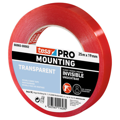 tesa PRO 66965 Mounting Transparent 25 m x 19 mm