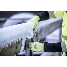 NITRAS TAEKI WINTER CUT, viiltosuojakäsineet, neonkeltainen/musta