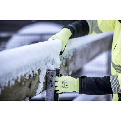 NITRAS TAEKI WINTER CUT, viiltosuojakäsineet, neonkeltainen/musta