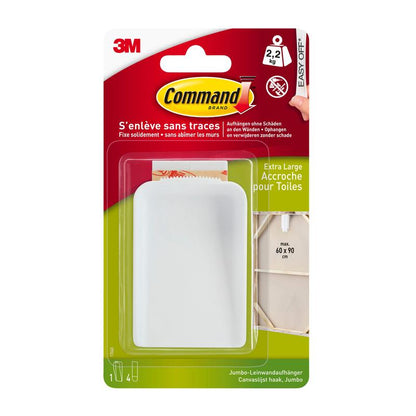 3M Deutschland GmbH:n Command™-kangasripustin, joka on erittäin suuri, näytetään pakkauksessaan, jossa on 2,2 kg painorajoitus ja tuotetiedot englanniksi ja ranskaksi.