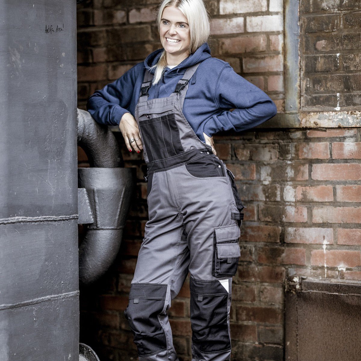 NITRAS MOTION TEX PLUS, Dungarees, harmaa/musta