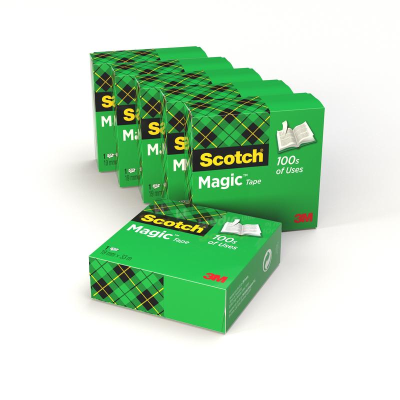 Scotch® Magic™ näkymätön teippi, 6 rullaa, 19mm x 33m | Pakkaus (6 rullaa)
