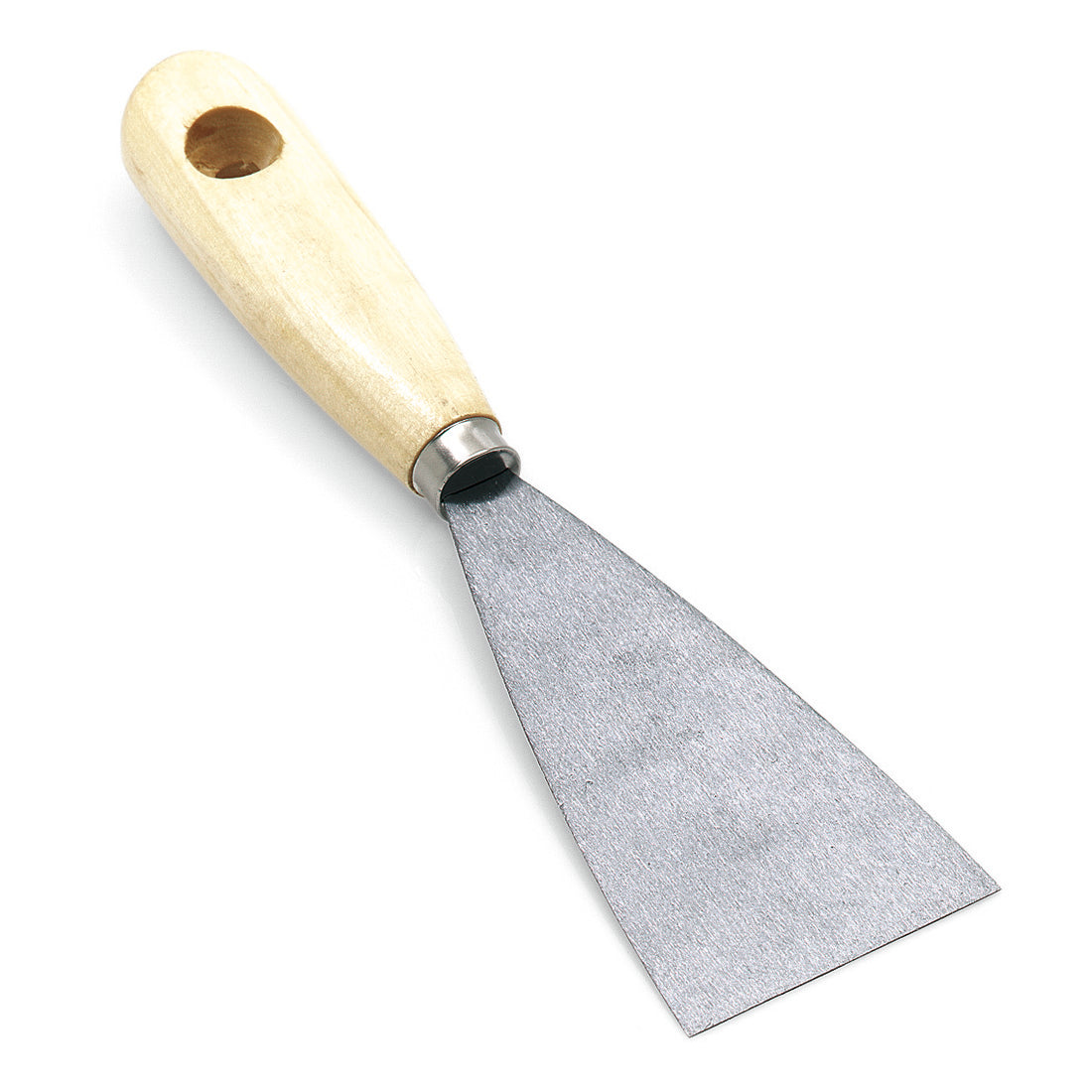 Die Nölle Profi Brush Malerspachtel von Nölle Profi Brush Bürsten- & Pinseltechnik e.K. verfügt über eine breite, flache Metallklinge und einen leichten Holzgriff mit Loch - ein unverzichtbares Malerwerkzeug für Profis.