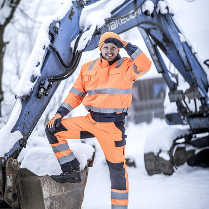 NITRAS MOTION TEX VIZ PLUS, näkyvä pilottitakki, neonoranssi / laivastonsininen