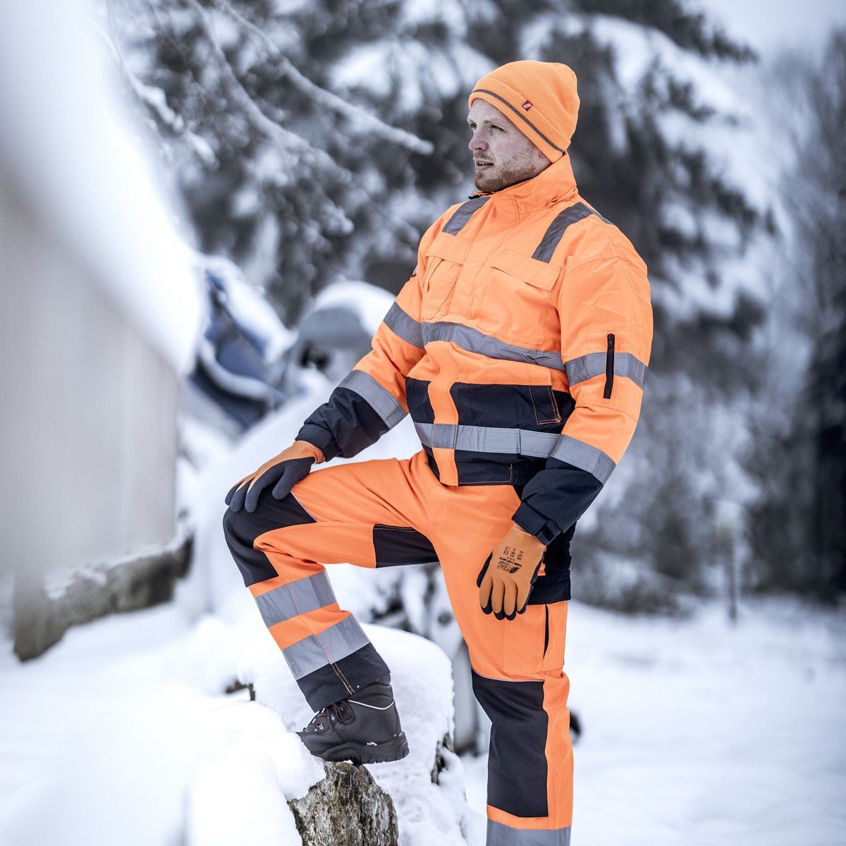 NITRAS MOTION TEX VIZ, näkyvä lentäjätakki, neonoranssi / laivastonsininen