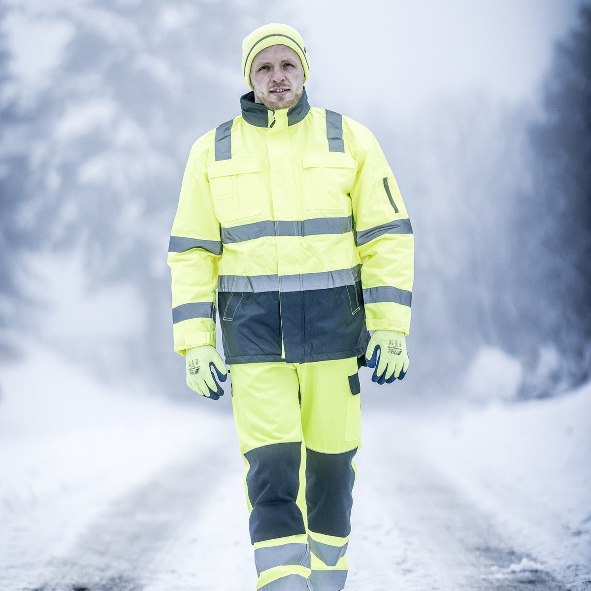 NITRAS MOTION TEX VIZ, näkyvä parka, neonkeltainen / laivastonsininen