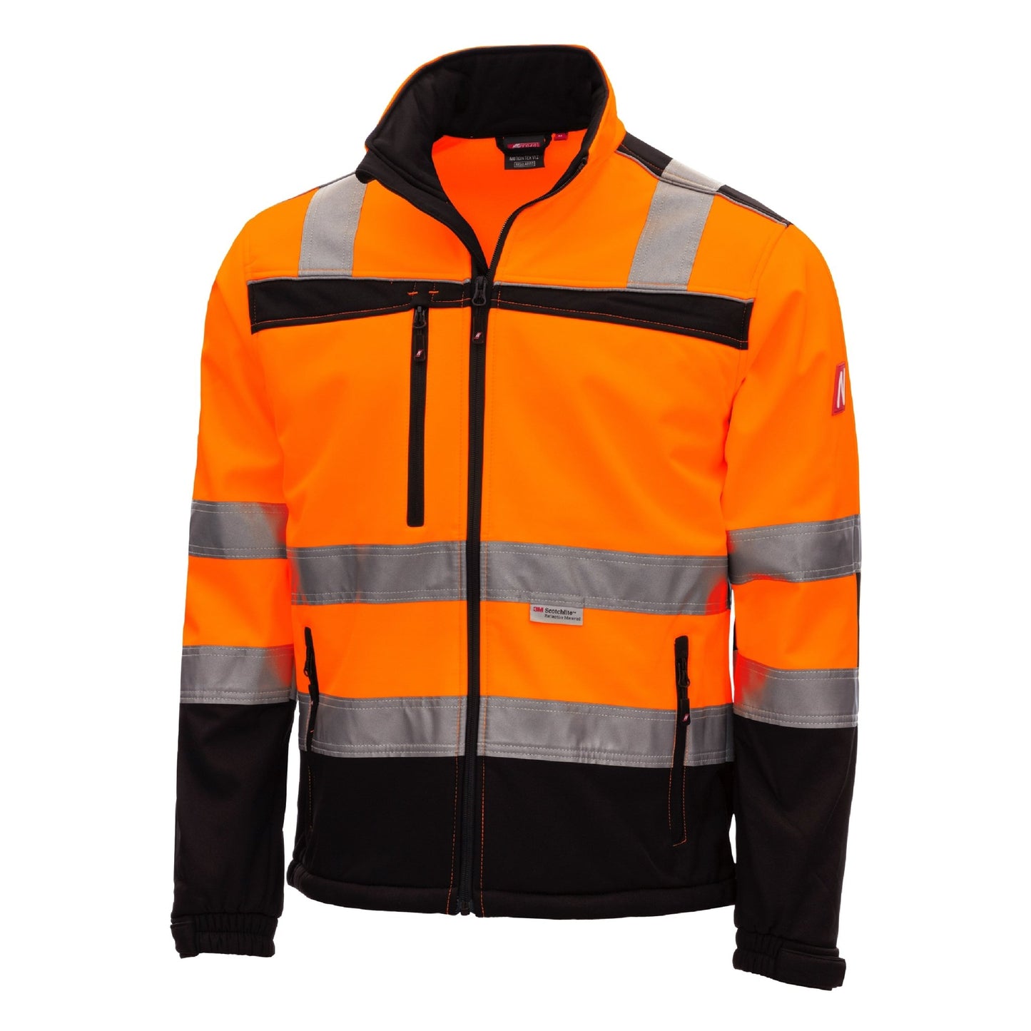 NITRAS MOTION TEX VIZ, näkyvä softshell-takki, neonoranssi / musta