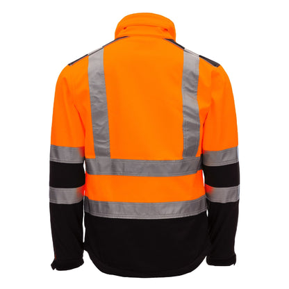 NITRAS MOTION TEX VIZ, näkyvä softshell-takki, neonoranssi / musta