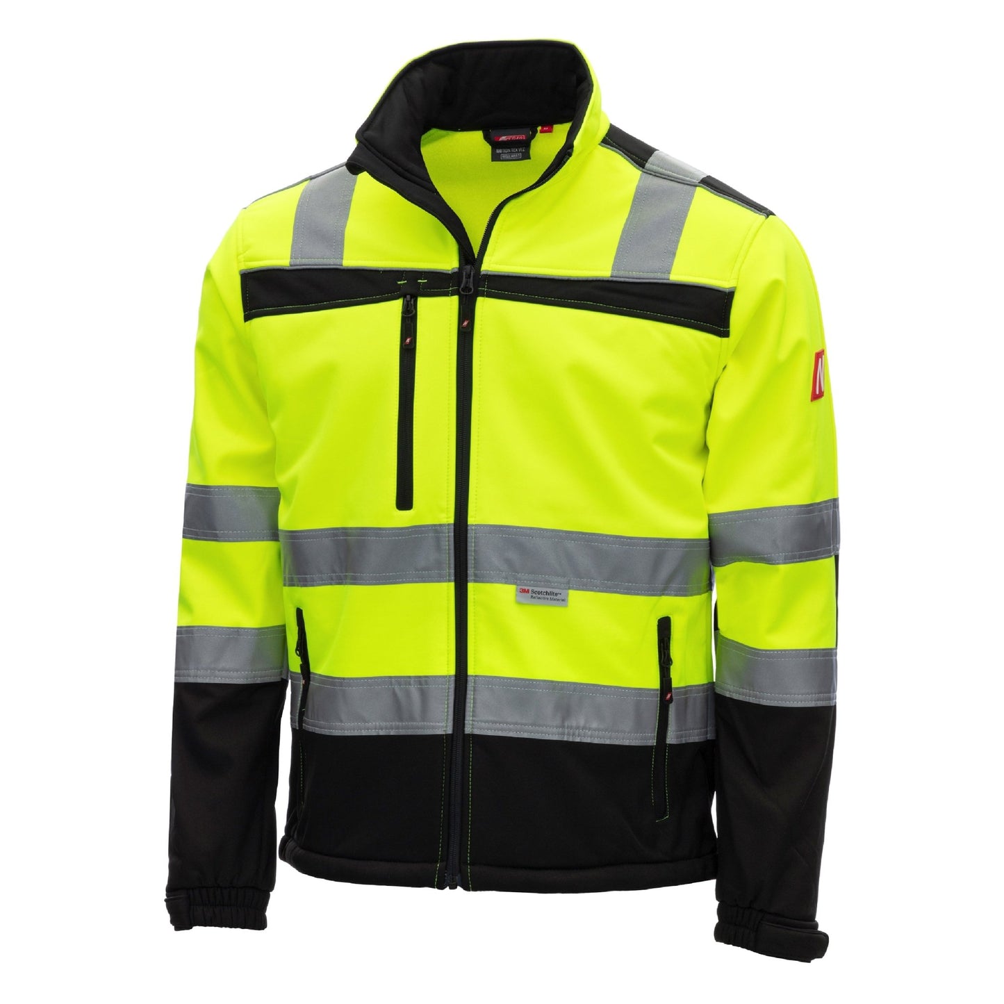 NITRAS MOTION TEX VIZ, näkyvä softshell-takki, neonkeltainen/musta