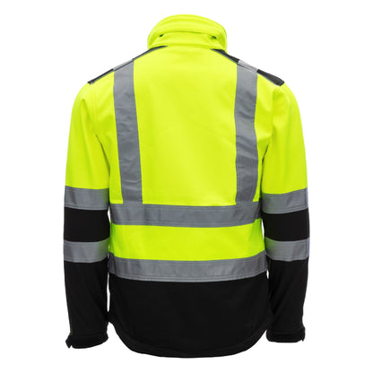 NITRAS MOTION TEX VIZ, näkyvä softshell-takki, neonkeltainen/musta