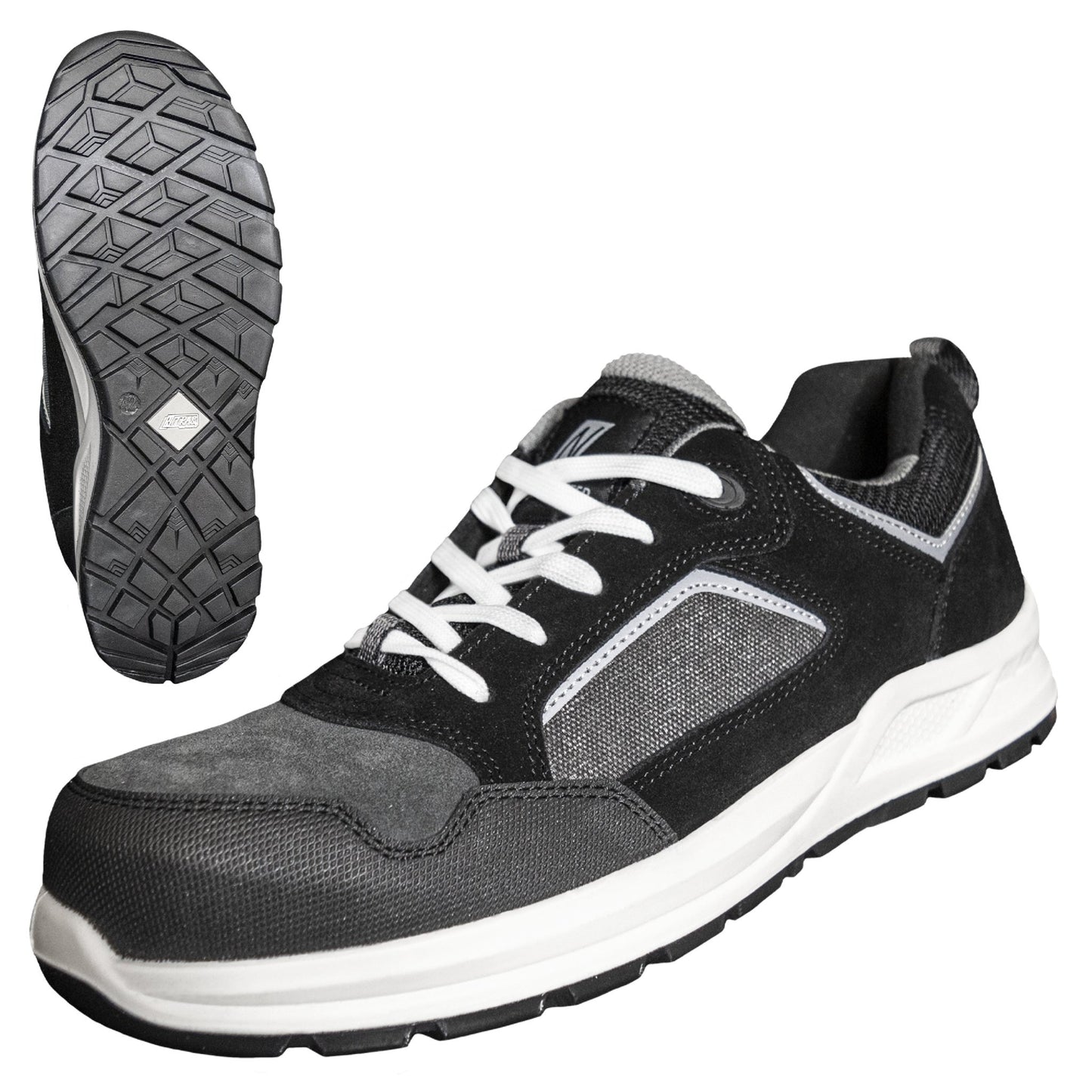 NITRAS CLASSIC STEP, S1P turvakengät, harmaa/musta