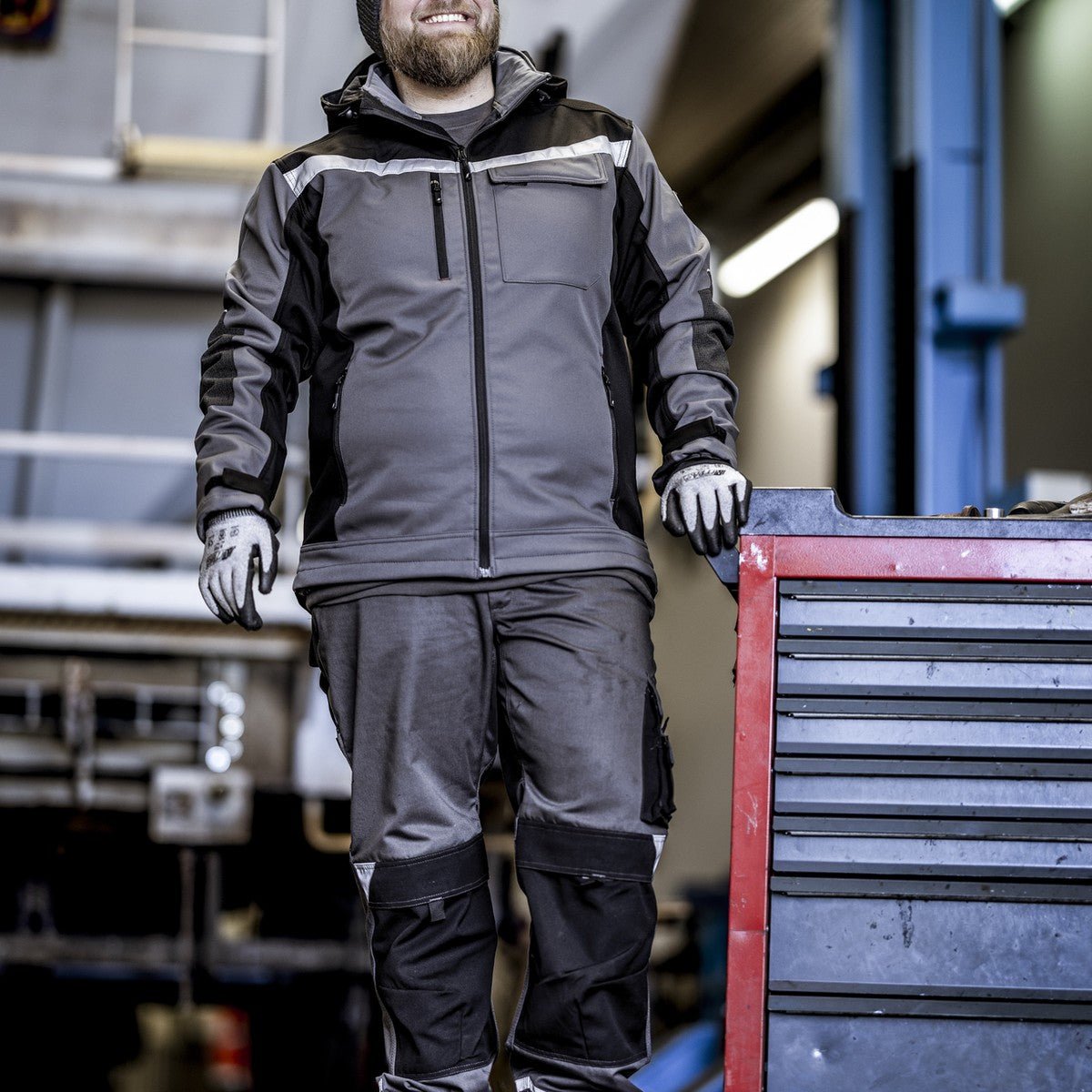 NITRAS MOTION TEX PLUS, softshell-takki, harmaa/musta
