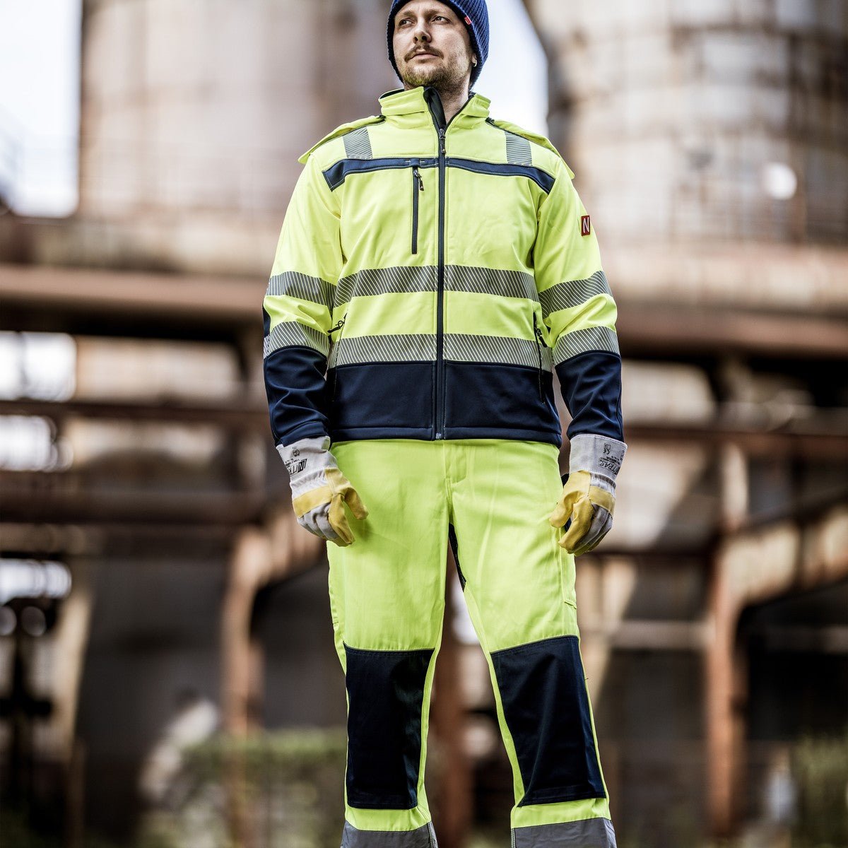 NITRAS MOTION TEX VIZ, erittäin näkyvä softshell-takki
