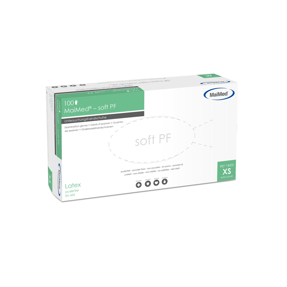 MaiMed-soft PF lateksitutkimushanskat ei-steriilit puuterittomat 100 kpl/laatikko
