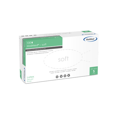 MaiMed-soft latex tutkimushanskat, ei-steriilit, puuteri, 100 kpl/laatikko