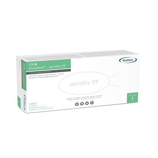 MaiMed-herkät lateksitutkimushanskat, ei-steriilit, puuterittomat, 100 kpl/laatikko