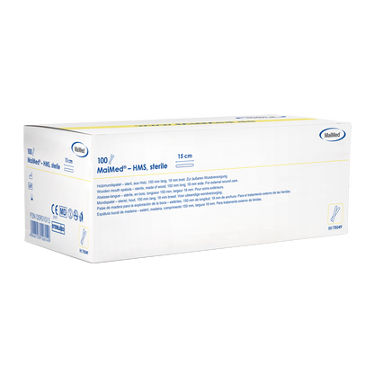 MaiMed - HMS steriili puinen suutin, 15cm pitkä, 100x1 kpl. steriili pakattu | Laatikko (100 kpl)