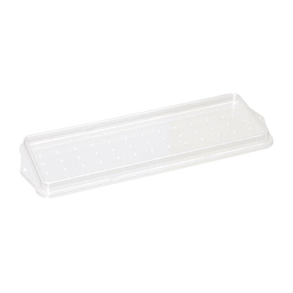 TASKI-valmistelusiivilä Diversey Deutschland GmbH & Co. OHG:n moppi-laatikoille on läpinäkyvä, suorakulmainen muovikansi, jossa on kohotetut reunat ja pinnan epätasaisuudet, valokuvattu valkoisella taustalla - täydellinen optimoituun puhdistusprosessiin.