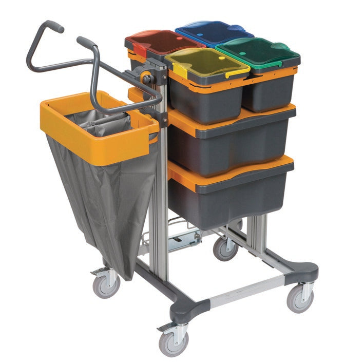 Der TASKI Mini Closed von Diversey ist ein kompaktes Reinigungssystem zur Vorbefeuchtung von Reinigungstextilien mit geschlossenen Schubladen, ideal für hygienische Reinigung, inkl. robustem Fahrgestell und zwei komfortablen Schiebgriffen. Packung: 1 Stück.