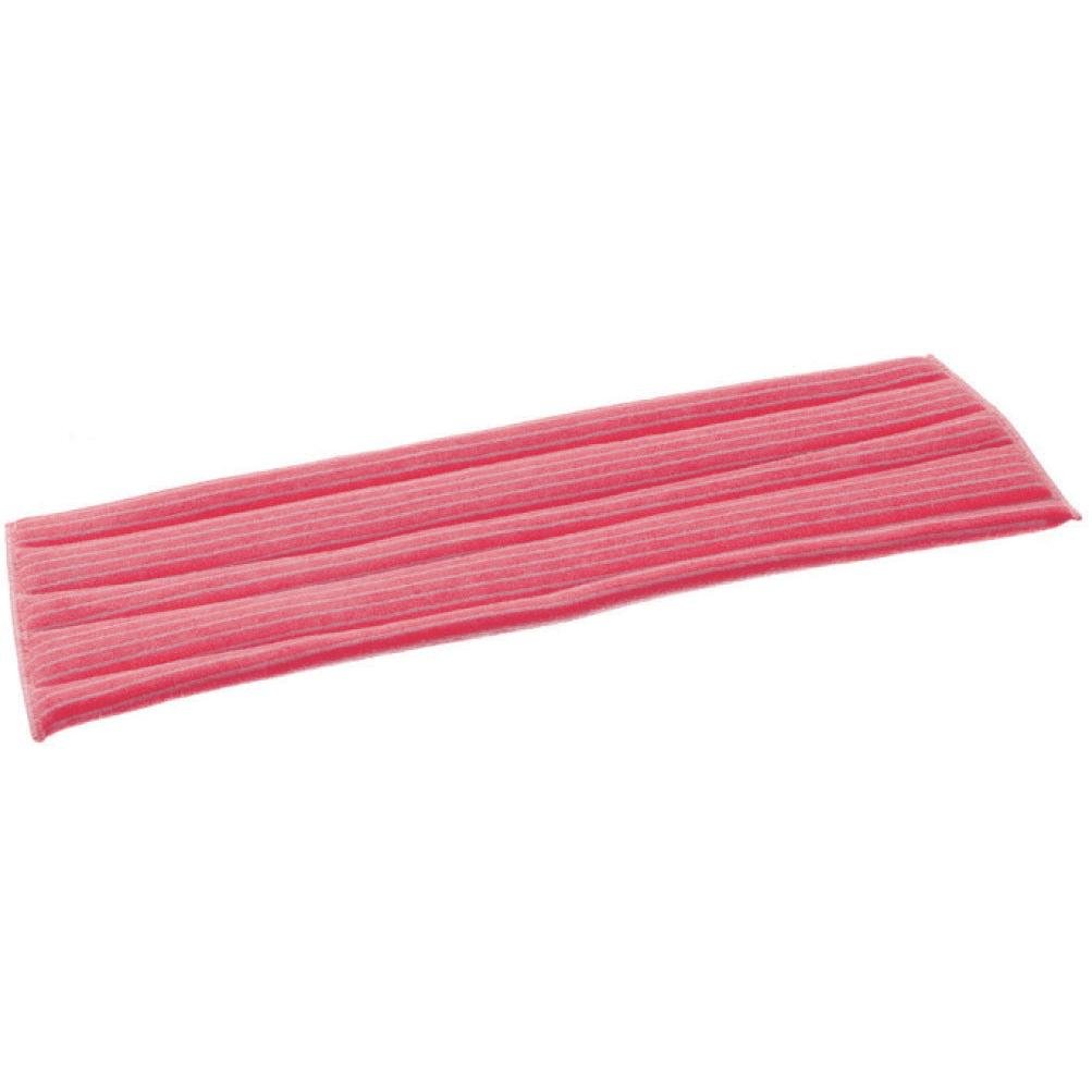 TASKI Standard Damp Mop 40 cm - punainen, Diversey Deutschlandin tarramikrokuitapäällyste, sopii erinomaisesti kosteapuhdistukseen ja poistaa 99 % bakteereista. Kuvassa se on suorakulmainen ja litteä valkoisella taustalla.
