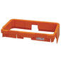 Oranssi TASKI Nano -peitekehys (75-110L) Diversey Deutschland GmbH & Co. OHG:lta, suunniteltu Nano-kangassankapidikkeelle 75-110L (kaksoispidike 7518886), sisältää aukkoja, leikkauksen ja viivakooditarran yhdessä kulmassa valkoisella taustalla.