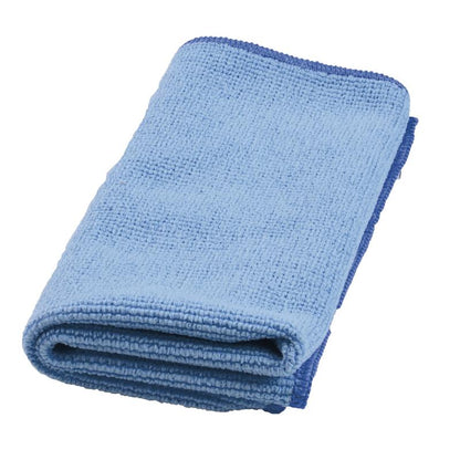 TASKI MyMicro mikrokuituliina 36 x 36 cm Diversey Deutschland GmbH & Co. OHG:lta, vaaleansininen tummansinisellä reunalla roiske- ja kosteapuhdistukseen, on kuvattu valkoista taustaa vasten.