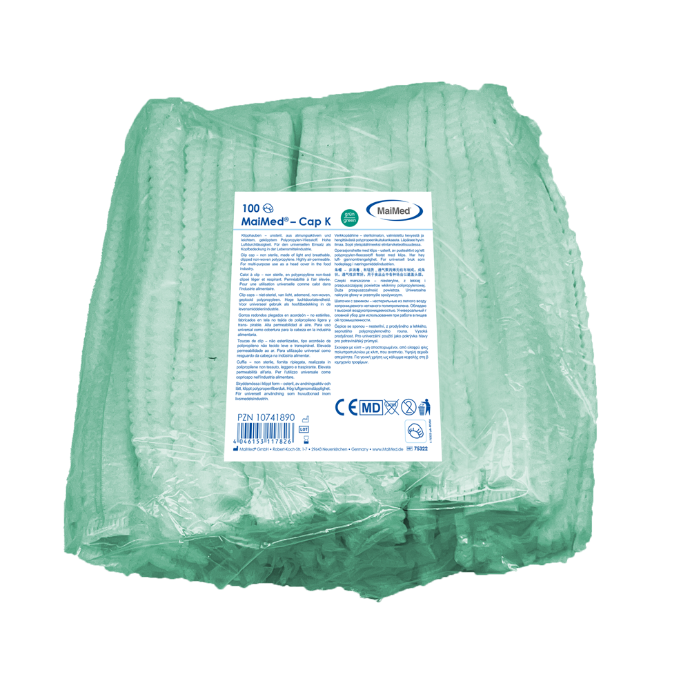 MaiMed-Cap K, klipsikorkki PP:stä, 100 kpl/pussi