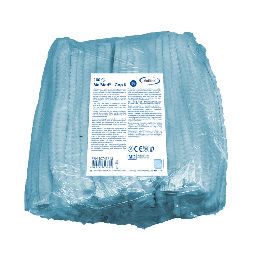 MaiMed-Cap K, klipsikorkki PP:stä, 100 kpl/pussi