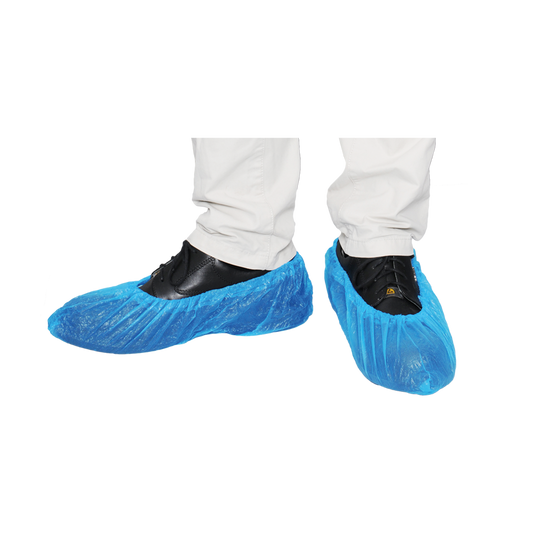 MaiMed-Cover CPE-kenkäsuojat Kertakäyttöiset kengänpäälliset CPE:stä, sininen, 100 kpl/pakkaus. | Pakkaus (100 kpl)
