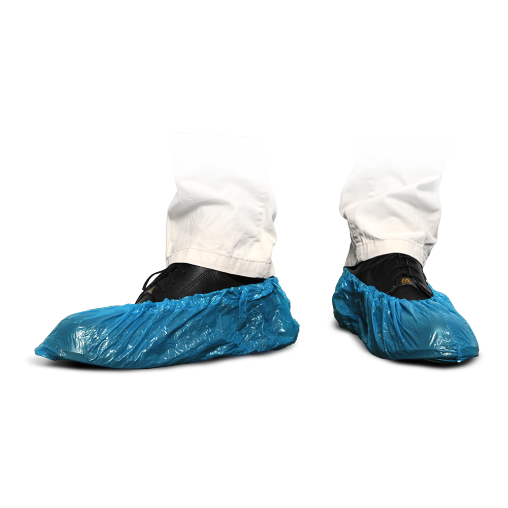 MaiMed-Cover PE-kenkäsuojat Kertakäyttöiset kengänpäälliset PE:stä, sininen, 100 kpl/pakkaus. | Pakkaus (100 kpl)