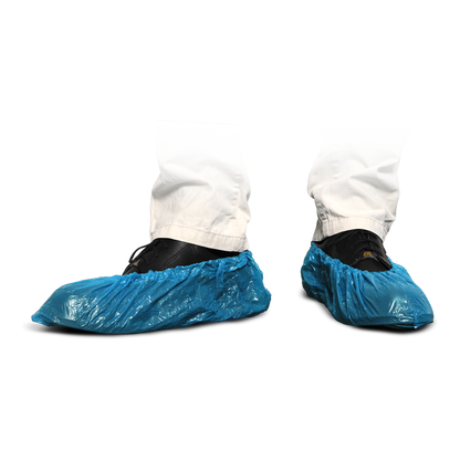 MaiMed-Cover PE-kenkäsuojat Kertakäyttöiset kengänpäälliset PE:stä, sininen, 100 kpl/pakkaus. | Pakkaus (100 kpl)