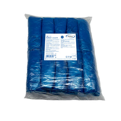 MaiMed-Cover PE-kenkäsuojat Kertakäyttöiset kengänpäälliset PE:stä, sininen, 100 kpl/pakkaus. | Pakkaus (100 kpl)