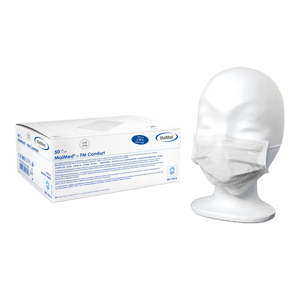 MaiMed-FM Comfort kirurginen maski, ei-steriili, 3-kerroksinen, 50 kpl/laatikko
