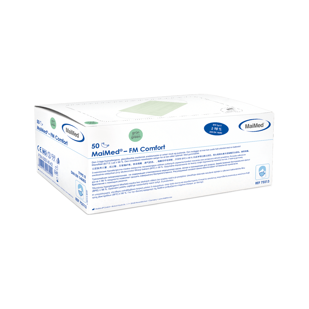 MaiMed-FM Comfort kirurginen maski, ei-steriili, 3-kerroksinen, 50 kpl/laatikko
