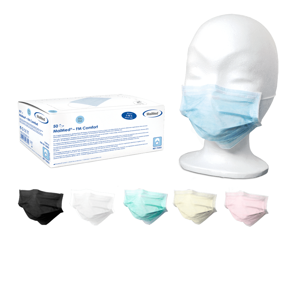 MaiMed-FM Comfort kirurginen maski, ei-steriili, 3-kerroksinen, 50 kpl/laatikko