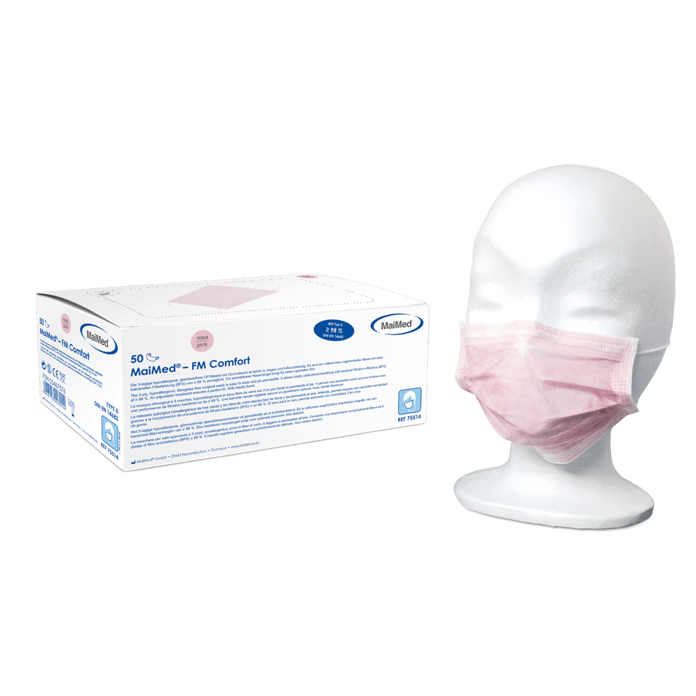 MaiMed-FM Comfort kirurginen maski, ei-steriili, 3-kerroksinen, 50 kpl/laatikko
