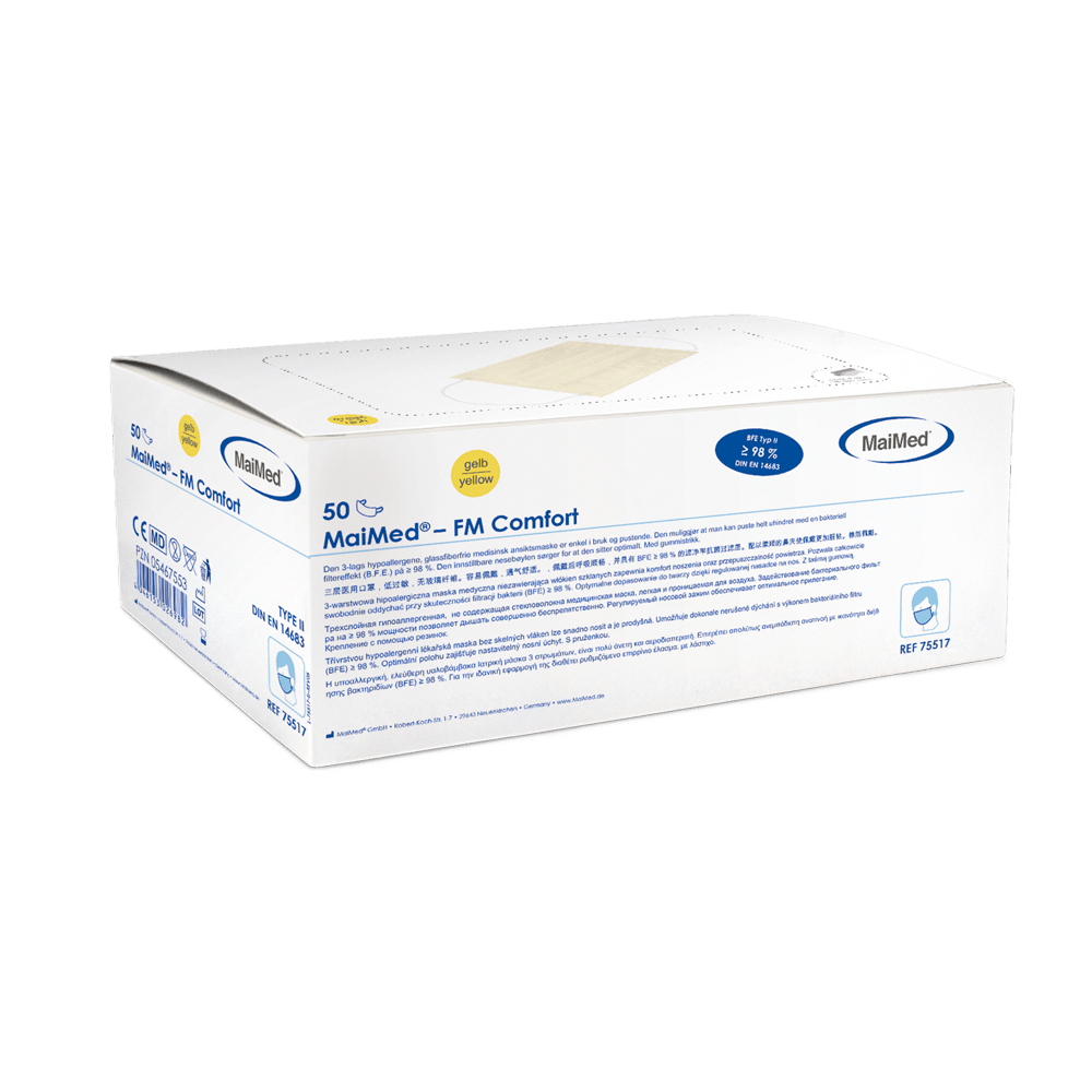 MaiMed-FM Comfort kirurginen maski, ei-steriili, 3-kerroksinen, 50 kpl/laatikko