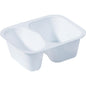 Das Duni GmbH PP-Schälchen 2 Weiß PP 138x114x53 ist ein weißes Kunststofftablett mit zwei Fächern, ideal für Lebensmittel oder Gewürze in der Gastronomie; erhältlich in Packungen zu 480 Stück.