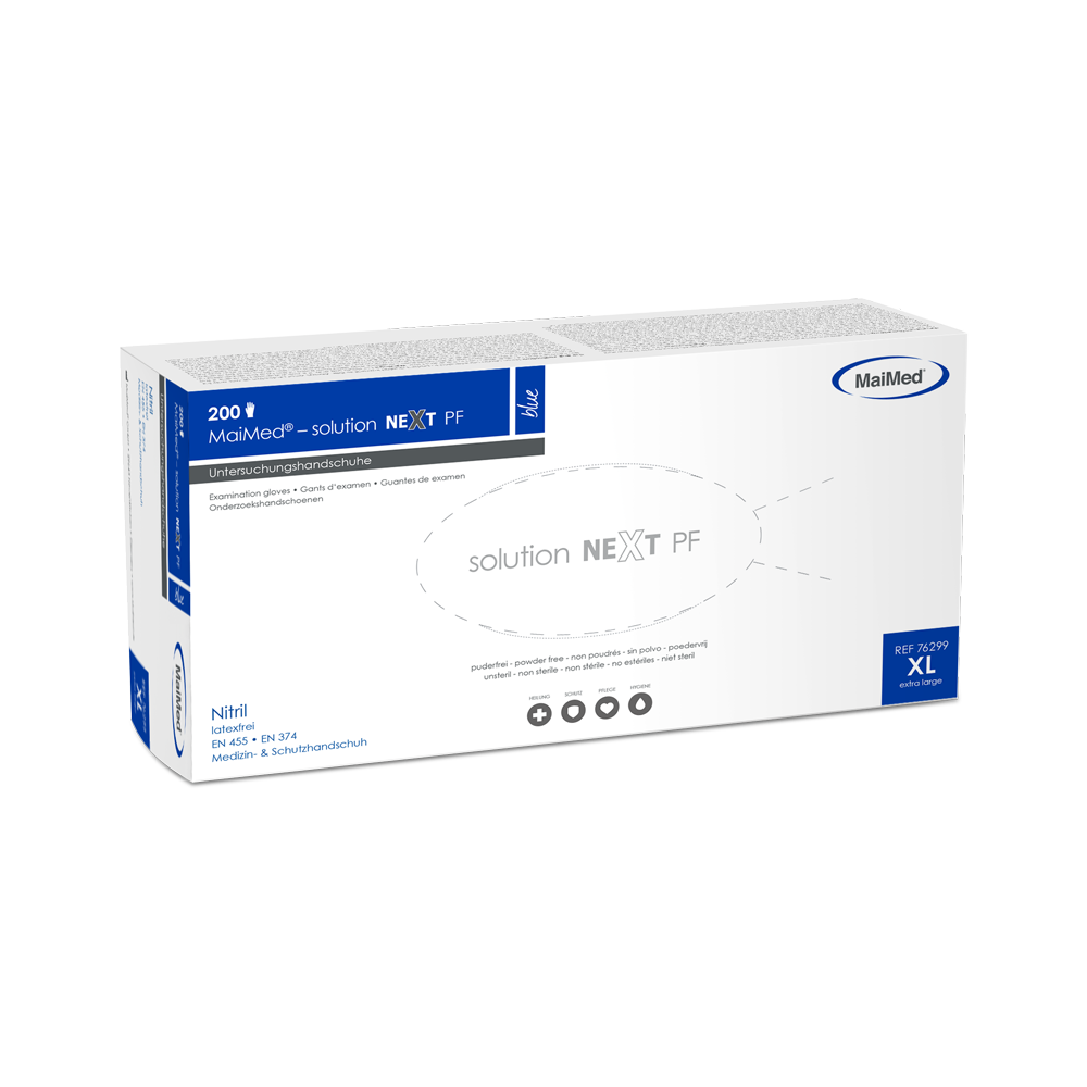 MaiMed-solution next blue nitriilikäsineet, ei-steriilit, lateksittomat, 200 kpl/laatikko