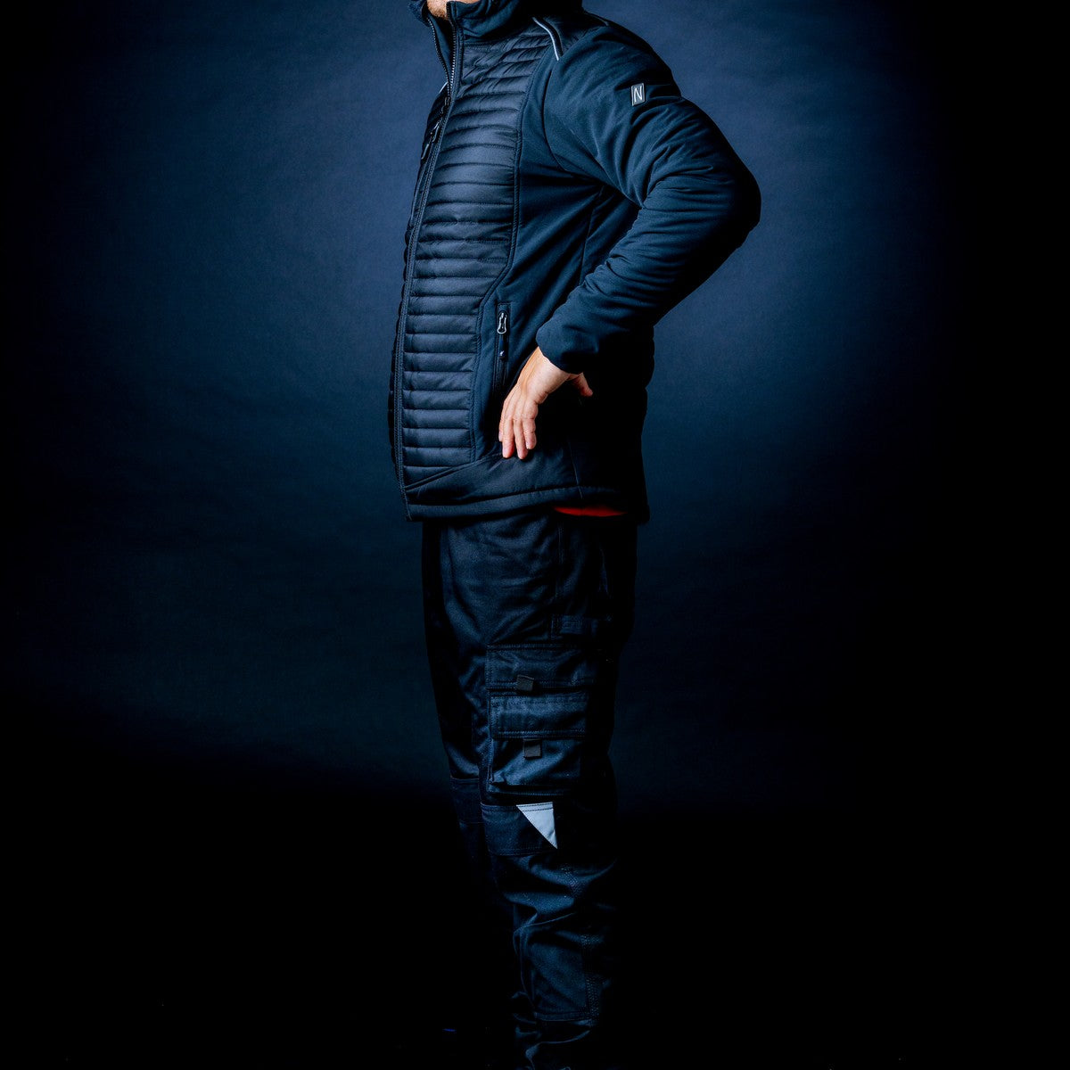 NITRAS MOTION TEX PLUS, tikattu softshell-takki, musta