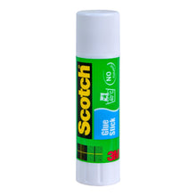 Der Scotch® Permanent-Klebestift von 3M Deutschland GmbH, 21 g, hat eine weiße Kappe und ein grün-blau-gelbes Etikett mit dem Hinweis "NO solvent" - ideal für Papierprojekte. Display-Packung mit 20 Stiften; erhältlich als 1 Stück.