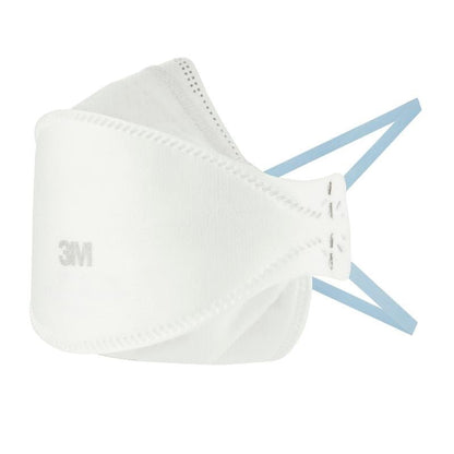 3M™ Aura™ mukavuushiukkasnaamari 9320+, FFP2, ilman venttiiliä (1 kappale), 3M Deutschland GmbH:lta, on käyttämätön, sinisillä korvanauhoilla ja kevyellä keskisaumalla kuvattuna valkoisella taustalla.