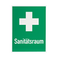 Rettungszeichen 400 x 300 mm Erste-Hilfe-Kreuz - Beschriftung Sanitätsraum