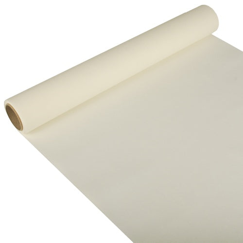 PAPSTAR pöytäliina, Tissue ”ROYAL Collection” (3 m x 40 cm) PAPSTAR GmbH:lta on yksinkertainen, kermanvärinen pöytäliina – osittain avattu, näkyvällä ytimellä – ihanteellinen juhlallisiin tilaisuuksiin.