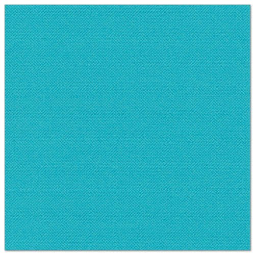Neliönmuotoinen PAPSTAR 50 lautasliinaa "ROYAL Collection" 1/4-taitto 40 x 40 cm turkoosi PAPSTAR GmbH:ltä, hienovaraisella rakenteellisella kuviolla valkoisella taustalla.