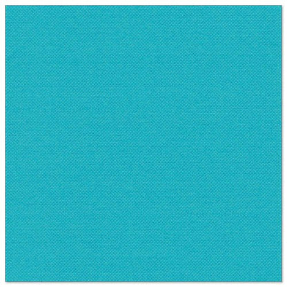 Neliönmuotoinen PAPSTAR 50 lautasliinaa "ROYAL Collection" 1/4-taitto 40 x 40 cm turkoosi PAPSTAR GmbH:ltä, hienovaraisella rakenteellisella kuviolla valkoisella taustalla.