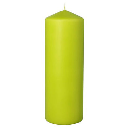Die PAPSTAR Stumpenkerze Ø 70 mm, 200 mm von PAPSTAR GmbH ist eine hochwertige grüne Kerze aus Wachs mit spitzem Top und sichtbarem Docht – perfekt als elegante Deko für Ihr Wohnzimmer.