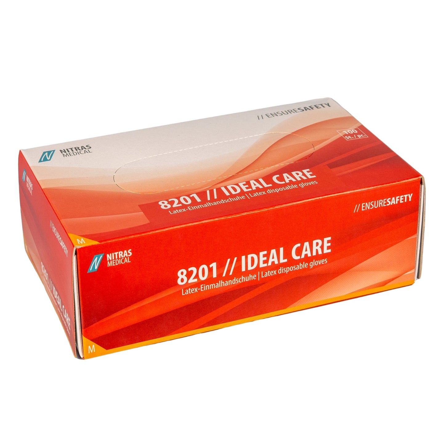 NITRAS IDEAL CARE, kertakäyttöiset lateksikäsineet, valkoinen